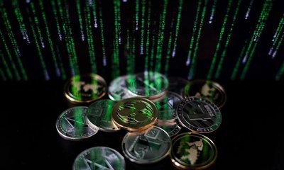 A bustling mining farm with rows of upgraded rigs, highlighting efficient hosting and repair solutions