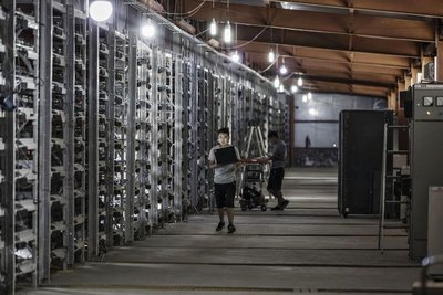 A sprawling mining farm harnessing cost-effective power solutions for cryptocurrency mining